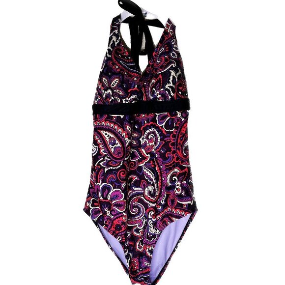 Prana  Multi Color One Piece Swimsuit Padded Cups Stretch Fit Size M - Picture 1 of 5
